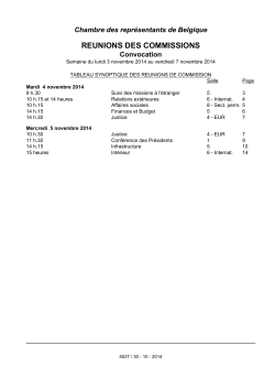 reunions des commissions - La Chambre des représentants de