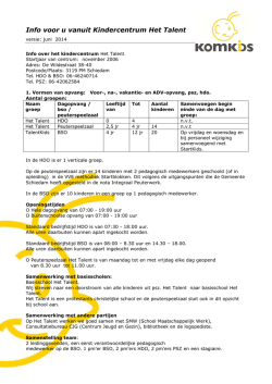 Info voor u van Het Talent
