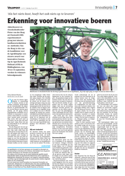 Erkenning voor innovatieve boeren