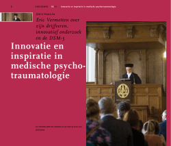 Innovatie en inspiratie in medische psychotraumatologie