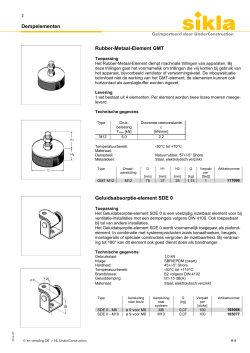 Dempelementen Rubber-Metaal-Element GMT