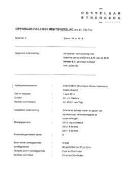 Faillissementsverslag 2 28 juli 2014