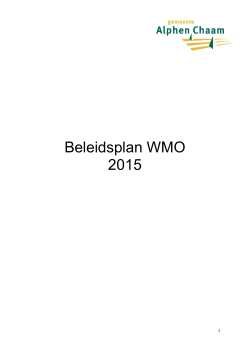 Beleidsplan WMO 2015 - Gemeente Alphen