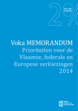 Download het Voka Memorandum Verkiezingen 2014