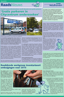 Raadsnieuws 18 juni 2014 - Veldhovens Ondernemers Contact