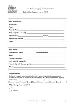 Dit rapport dient ingevuld te worden voor VMBO