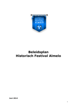 Beleidsplan Historisch Festival 2015