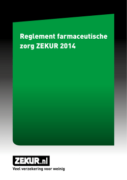 Reglement farmaceutische zorg ZEKUR 2014