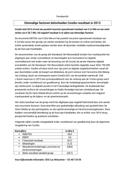 E&eacute;nmalige factoren be&iuml;nvloeden Corelio