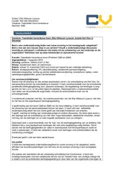 Vacature teamleider - Etty Hillesum Lyceum