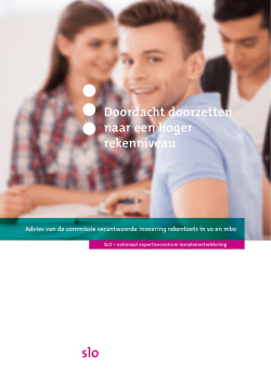 Doordacht doorzetten naar een hoger rekenniveau