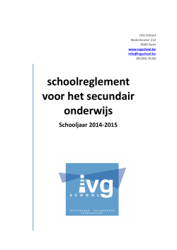 Schoolreglement secundair IVG-School 14-15