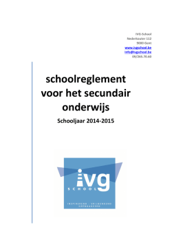 Schoolreglement secundair IVG-School 14-15