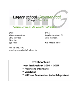 Infobrochure - Lagere school Groenendaal