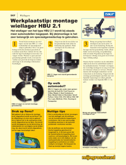 Werkplaatstip: montage wiellager HBU 2.1