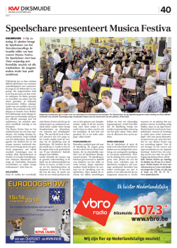 I 40 I Speelschare presenteert Musica Festiva