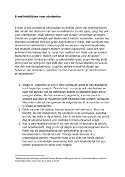 E-mailrichtlijnen voor studenten E
