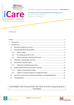 iCare 2de uitgave 2013-2014. - CLB Genk