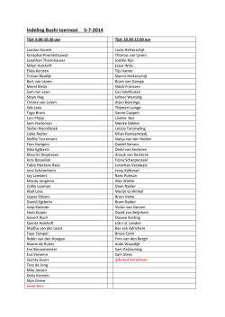Indeling Bushi toernooi 2014