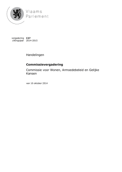 Handelingen Commissievergadering Commissie voor - Bloso-KICS