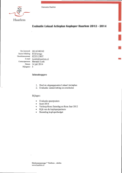 3. Bijlage: Evaluatie Lokaal Actieplan Koploper Haarlem 2012 -2014