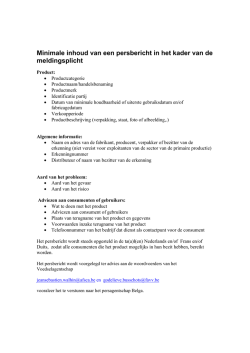 Minimale inhoud van een persbericht in het kader van de