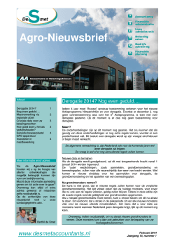 Agro-nieuwsbrief februari 2014
