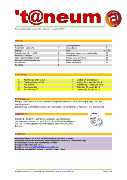 Nieuwsbrief oktober 2014