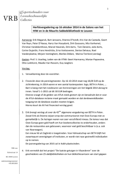 Herfstvergadering op 16 oktober 2014 in de Salons van het HIW en