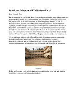 Bezoek aan Balashram, dd 27/28 februari 2014