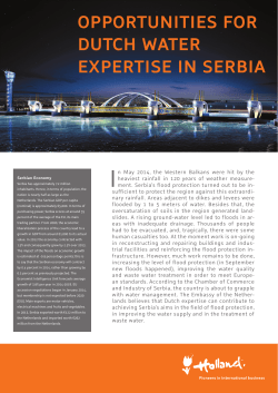 OppOrtunities fOr Dutch Water expertise in serbia