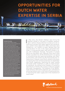 OppOrtunities fOr Dutch Water expertise in serbia