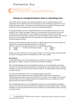 Belang managerial balance sheet en uitwerking ervan