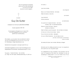 overlijdensbericht Guy De Sutter