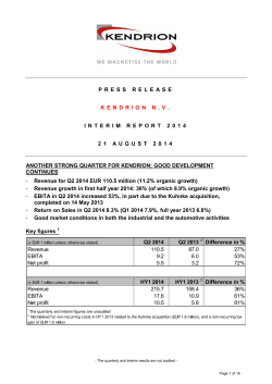 Half-year results 2014