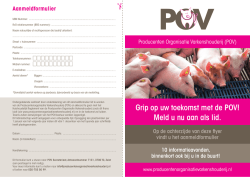 Grip op uw toekomst met de POV! Meld u nu aan als lid.