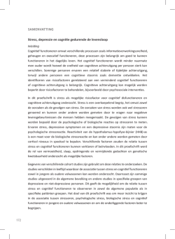SAMENVATTING Stress, depressie en cognitie - VU