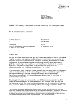 Definitief verslag controlecommissie fractievergoedingen 2013 t/m