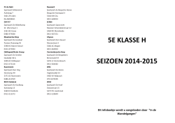 Programmaboekje Vijfde klasse H seizoen 2014/2015