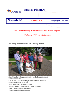 afdeling DIEMEN Nieuwsbrief