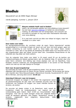 2014 BLADLUIS 1 - KNNV Vereniging voor Veldbiologie