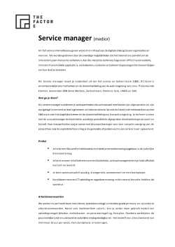 Service manager (medior)