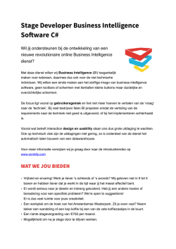 Vacature Developer Business Intelligence Software (1)