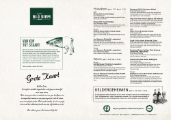 Grote Kaart - Restaurant Bi