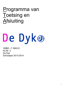 Programma van Toetsing en Afsluiting - Piter Jelles (Dyk)