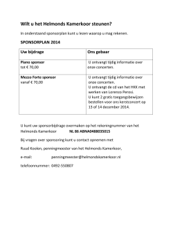 sponsorplan 2014 - Helmonds Kamerkoor
