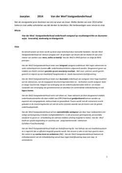 Jaarplan 2014 Van der Werf Vastgoedonderhoud