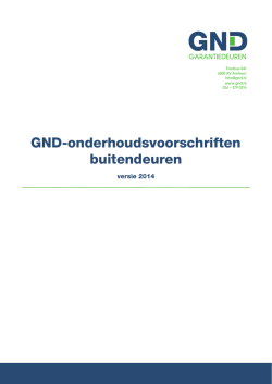 GND-onderhoudsvoorschriften buitendeuren