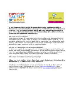 In het schooljaar 2011-2012 wil de locatie Buitenbaan, OSG