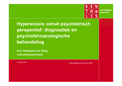 Hyperacusis vanuit psychiatrisch perspectief: diagnostiek en